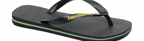 Havaianas Brasil Logo Flip Flops - Black (Black/0090) [4110850.0090.434] (9/10 UK)